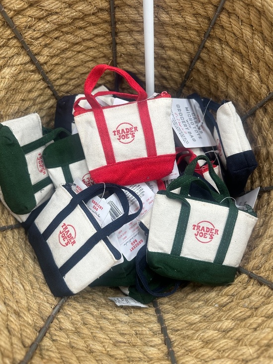 Limited Edition! Trader Joe’s Micro Tote Bag With Reusable Grocery Bag Set Of 3 - Picture 1 of 5